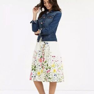 Oasis Chelsea Psychic Garden Floral Print Skirt Spring Flower